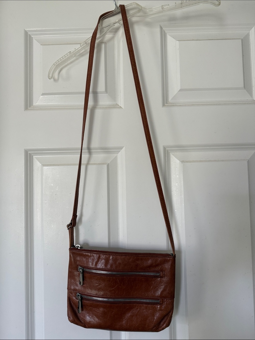 HOBO Cognac Brown Leather Crossbody Bag